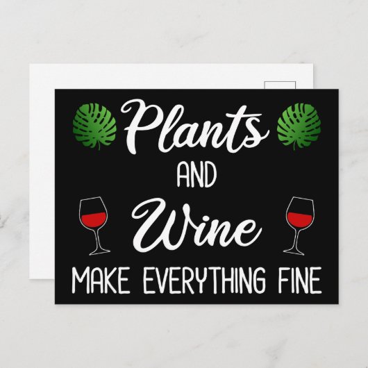 植物とワインで全てを素晴らし作る ポストカード (正面/裏面)