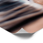 植物と一緒に座っている若い白いペルシャ猫 ポスター (角)