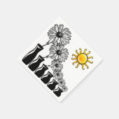 植物と太陽のパーティーナプキン スタンダードカクテルナプキン (角)