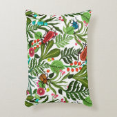 植物と昆虫を縫い合わせた模様 アクセントクッション (正面(垂直))