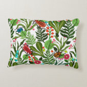 植物と昆虫を縫い合わせた模様 アクセントクッション (裏面)