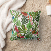 植物と昆虫を縫い合わせた模様 クッション (ブランケット)