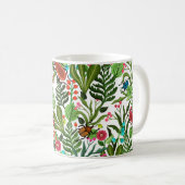 植物と昆虫を縫い合わせた模様 コーヒーマグカップ (正面右)
