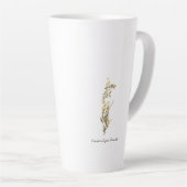 植物と本とコーヒー | 水彩イラスト カフェラテマグ (右アングル)