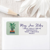 植物と本の愛好家のエンベロープ差出人住所 ラベル (インサイチュ)