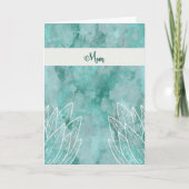 植物と母のターコイズの母の日カード カード (正面)