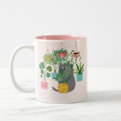 植物と猫 ツートーンマグカップ (左)