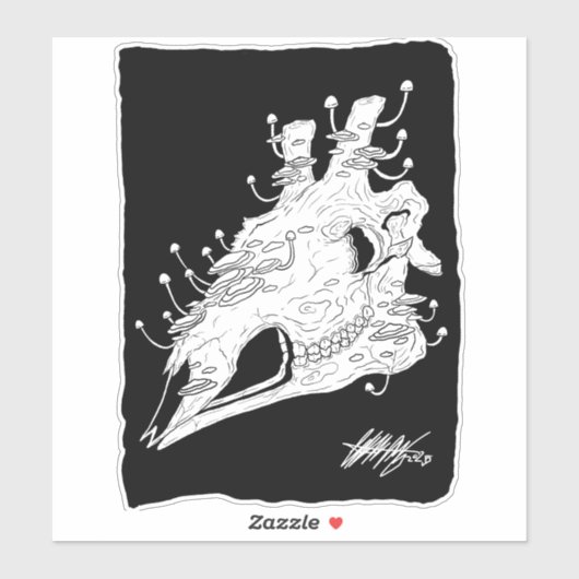 植物と白黒キリンスカル シール (シート)