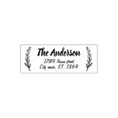 植物と自己インク差出人住所スタンプ セルフインキングスタンプ (デザイン)