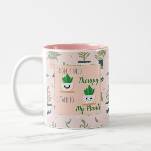 植物と話すセラピーは要らない ツートーンマグカップ (左)