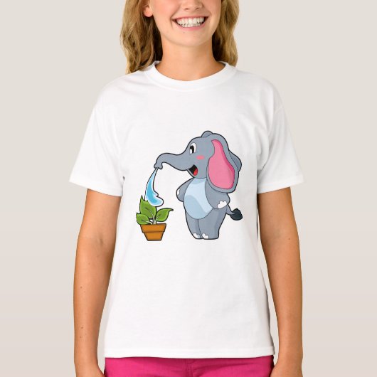植物と象 Tシャツ (正面)
