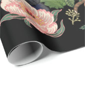 植物と黒いパグtバイフーバケット ラッピングペーパー (ロールコーナー)