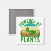 植物によって動力をおもしろい与える緑のビーガンヴィンテージ夕日 マグネット (正面/裏面)