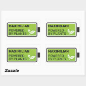 植物による電源緑色の完全な電池名のカスタム 長方形シール (シート)