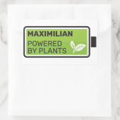 植物による電源緑色の完全な電池名のカスタム 長方形シール (バッグ)