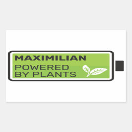 植物による電源緑色の完全な電池名のカスタム 長方形シール