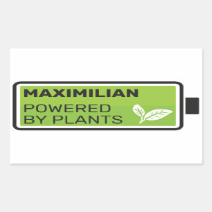 植物による電源緑色の完全な電池名のカスタム 長方形シール
