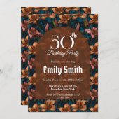 植物にインスパイアされたリリーの美しい誕生日パーティー 招待状 (正面/裏面)