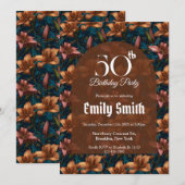 植物にインスパイアされたリリーの美学 誕生日パーティ 招待状 (正面/裏面)