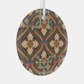 植物に基づくインドネシアのろうけつ染め:特徴的なパターン ガラスオーナメント (正面右)