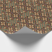 植物に基づくインドネシアのろうけつ染め:特徴的なパターン ラッピングペーパー (角)