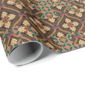 植物に基づくインドネシアのろうけつ染め:特徴的なパターン ラッピングペーパー (ロールコーナー)