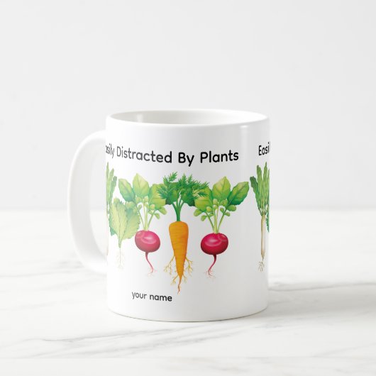 植物に容易に気を散らす/植物園芸家 コーヒーマグカップ (正面左)