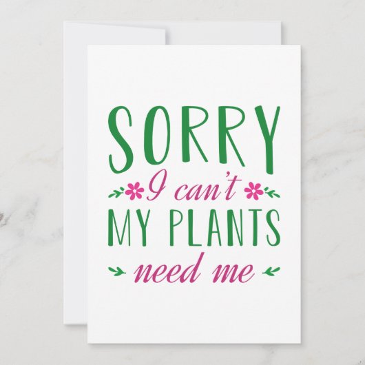 植物に必要な物がなくてごめんなさい サンキューカード (正面)