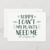 植物に必要な物がなくてごめんなさい ポストカード (正面/裏面)