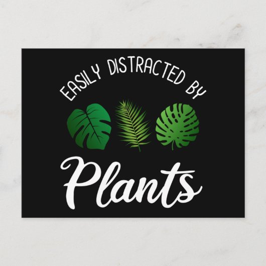 植物に気を取られる ポストカード (正面)