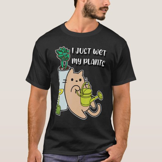 植物に水をやっただけにゃんこ Tシャツ (正面)