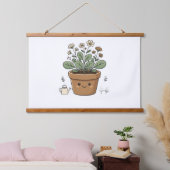 植物に水をやりサイクルを断ち切る 吊り下げ型タペストリー (寝室)