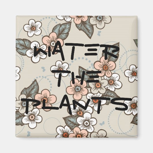 植物に水を注ぐ マグネット (正面)