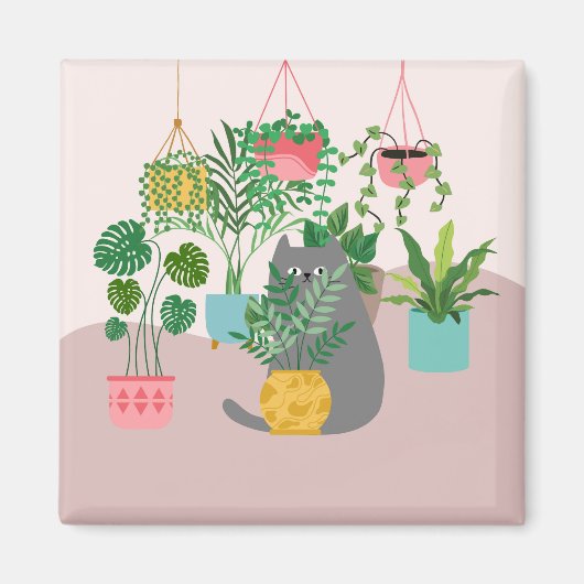 植物ねこ マグネット (正面)