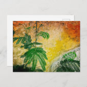 植物のある黄色い壁 ポストカード (正面/裏面)