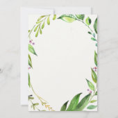 植物のお茶会のブライダルシャワーの招待状 招待状 (裏面)