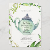 植物のお茶会のブライダルシャワーの招待状 招待状 (正面/裏面)