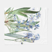 植物のアイリスによっては花の庭が開花します フリースブランケット (正面(横))