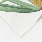 植物のアイリスによっては花の庭が開花します フリースブランケット (角)