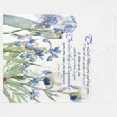 植物のアイリスによっては花の聖書の天恵が開花します フリースブランケット (正面(横))