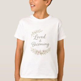 植物のアクセントが効いたラブコート AIアートTシャツ Tシャツ