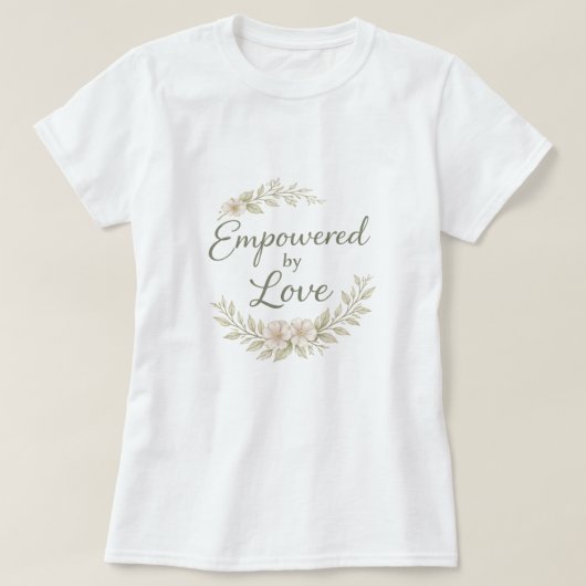植物のアクセント ラブ 引用符 AIアート Tシャツ (デザイン正面)