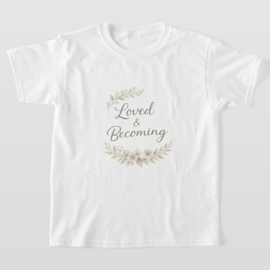 植物のアクセント ラブ 引用符 AIアート Tシャツ (レイダウン)