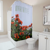 植物のアフリカのチューリップ木 シャワーカーテン (インサイチュ)