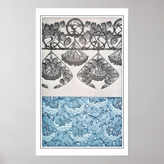 植物のアールヌーボースタイル,ミュシャ ポスター (正面)