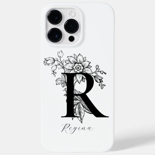 植物のイニシャル「R」モノグラムネーム Case-Mate iPhoneケース (裏面)
