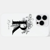 植物のイニシャル「R」モノグラムネーム Case-Mate iPhoneケース (裏面 (横))