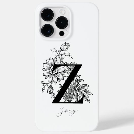植物のイニシャル Z モノグラム 名前 Case-Mate iPhoneケース (裏面)