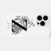 植物のイニシャル Z モノグラム 名前 Case-Mate iPhoneケース (裏面 (横))