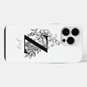 植物のイニシャル Z モノグラム 名前 iPhoneケース (裏面横)